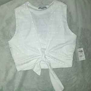 NWT Charlotte Russe tie-front crop top XS